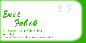emil fabik business card