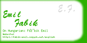 emil fabik business card